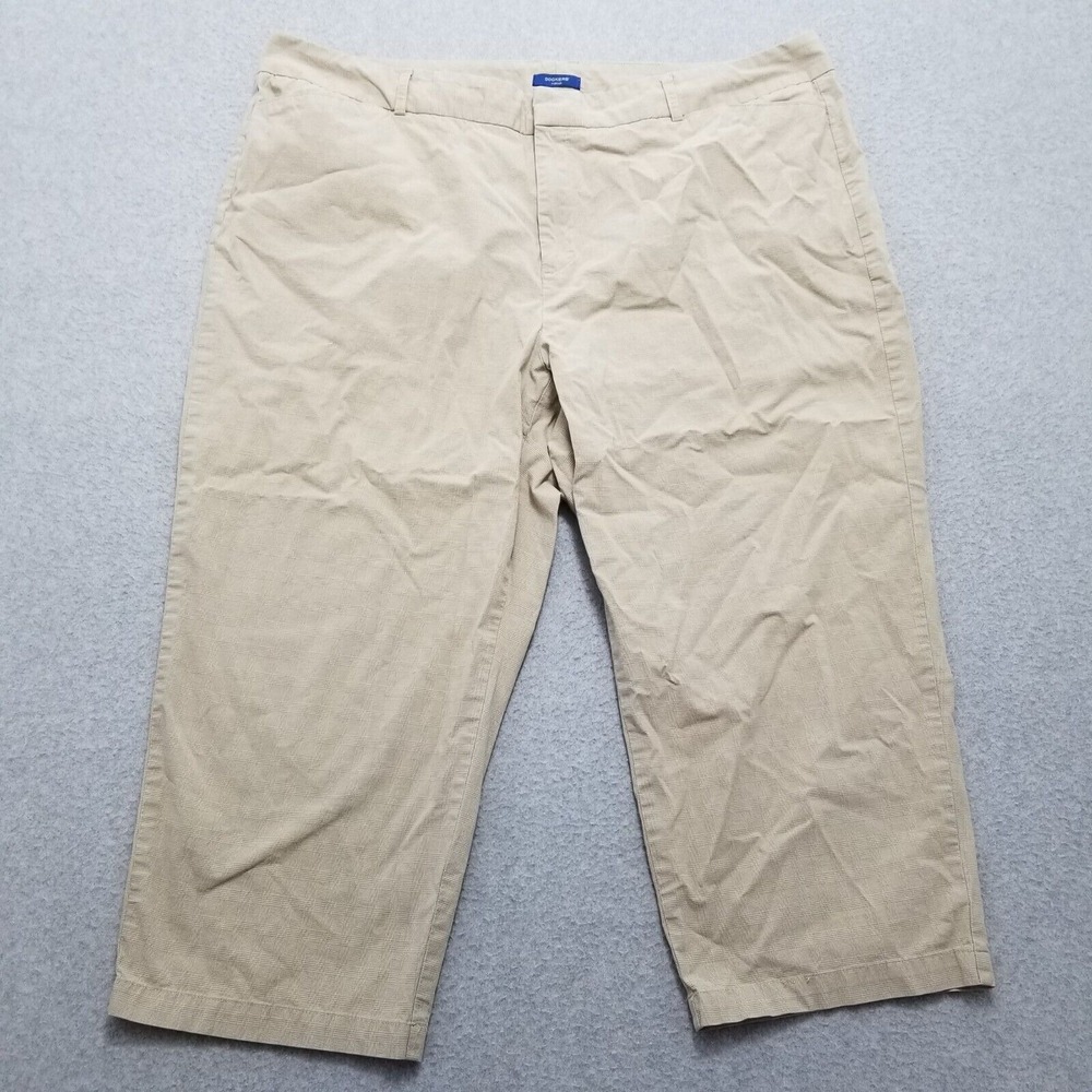 Dockers Pants Womens 22‎ Beige Tan Pockets Capri 41x20 Casual Plaid